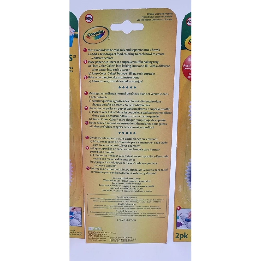 Crayola Color Cakes Multi Color Cupcake Makers Baking Tool Set of 6 NIP